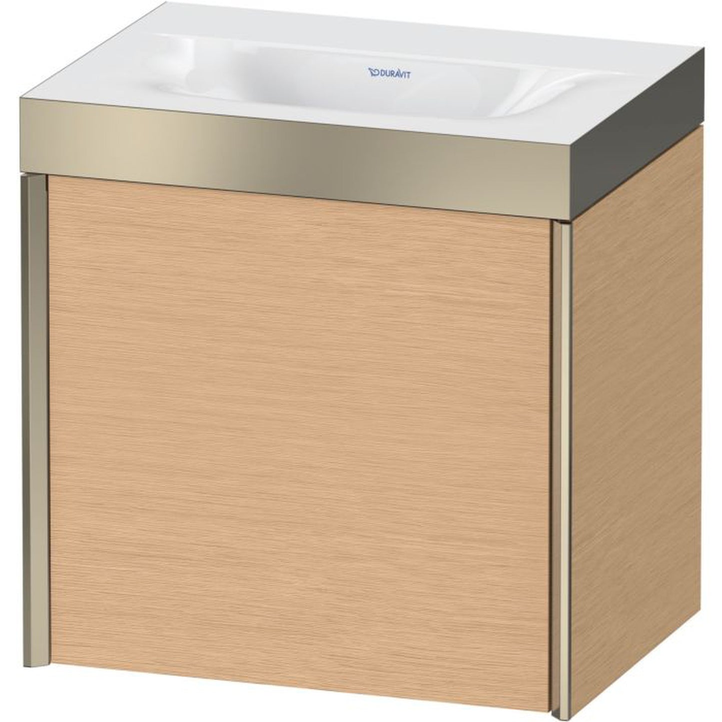 Duravit XViu 18" x 18" x 13" One Door C-Bonded Wall-Mount Vanity Kit Without Tap Hole, Brushed Oak (XV4631NB112P)