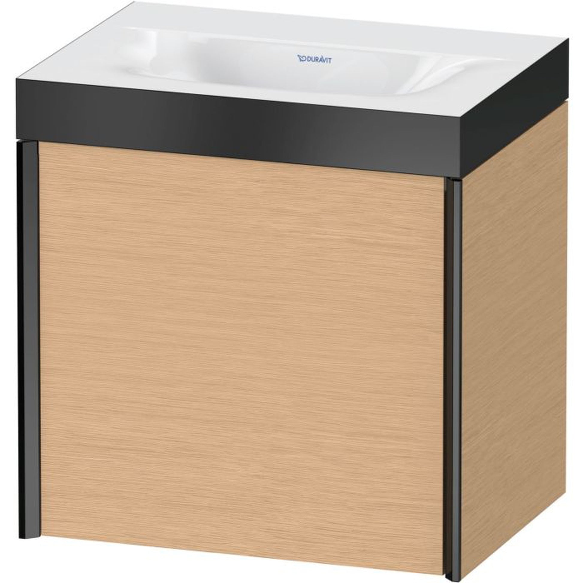 Duravit XViu 18" x 18" x 13" One Door C-Bonded Wall-Mount Vanity Kit Without Tap Hole, Brushed Oak (XV4631NB212P)