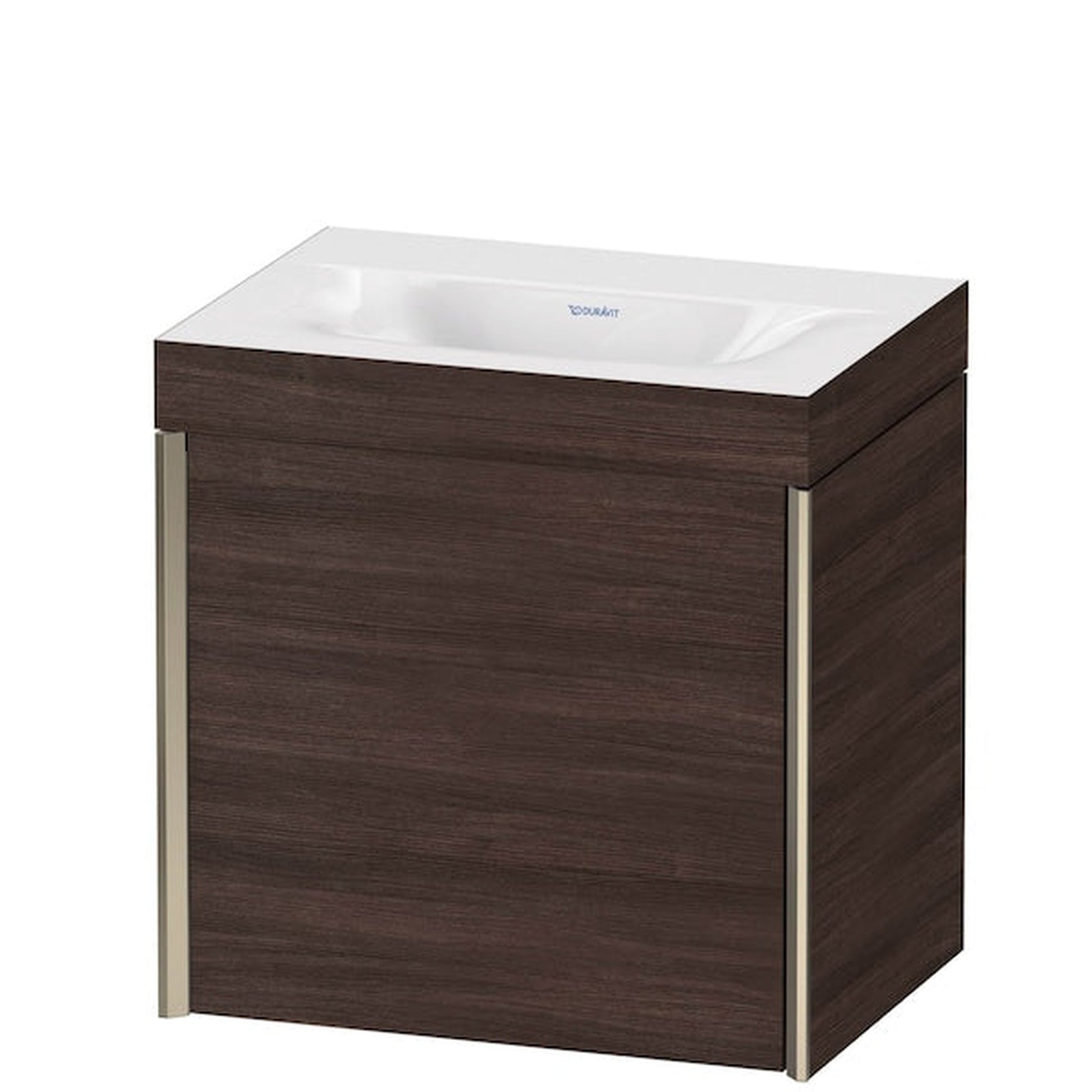 Duravit XViu 18" x 18" x 13" One Door C-Bonded Wall-Mount Vanity Kit Without Tap Hole, Chestnut Dark (XV4631NB153C)