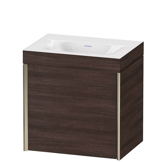 Duravit XViu 18" x 18" x 13" One Door C-Bonded Wall-Mount Vanity Kit Without Tap Hole, Chestnut Dark (XV4631NB153C)