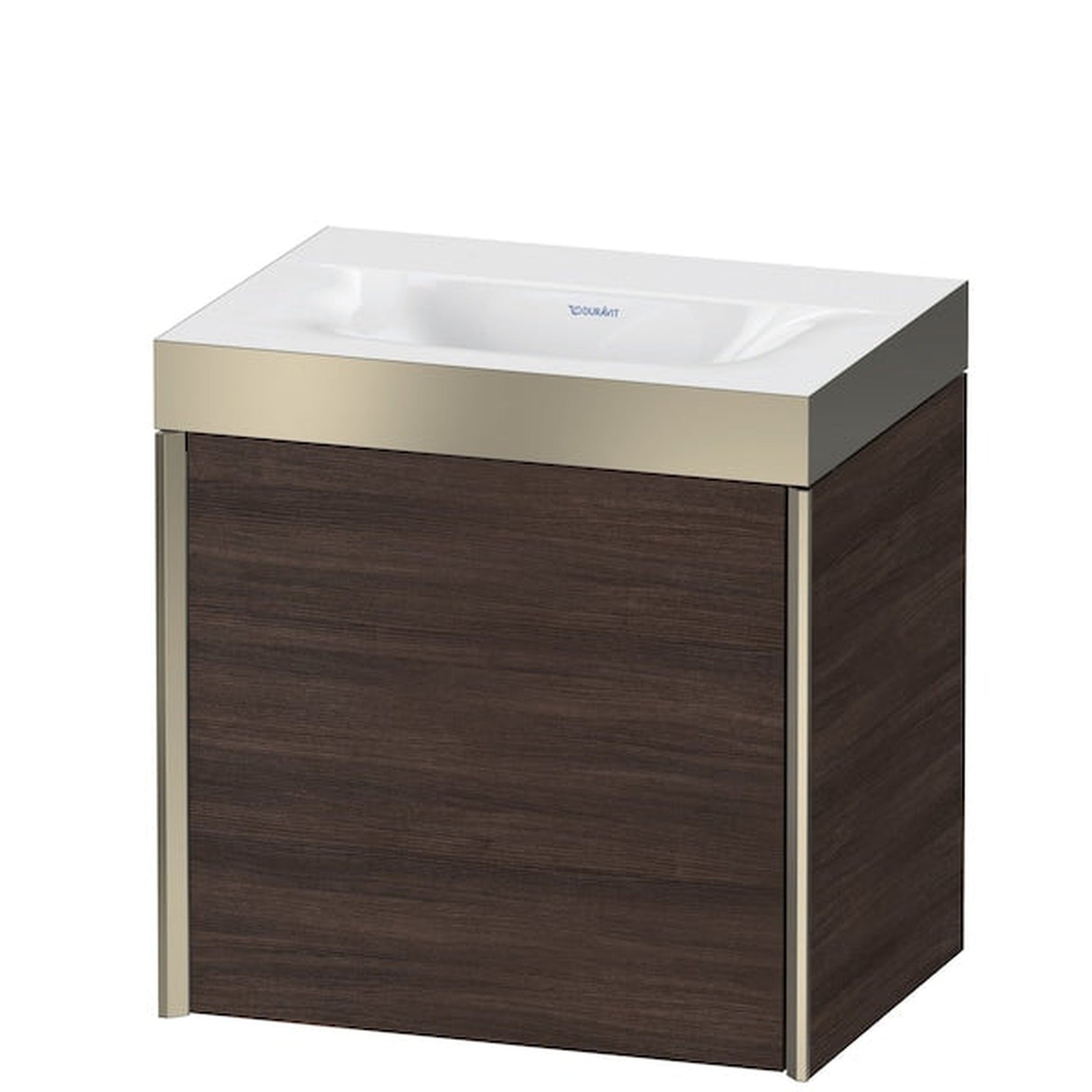Duravit XViu 18" x 18" x 13" One Door C-Bonded Wall-Mount Vanity Kit Without Tap Hole, Chestnut Dark (XV4631NB153P)