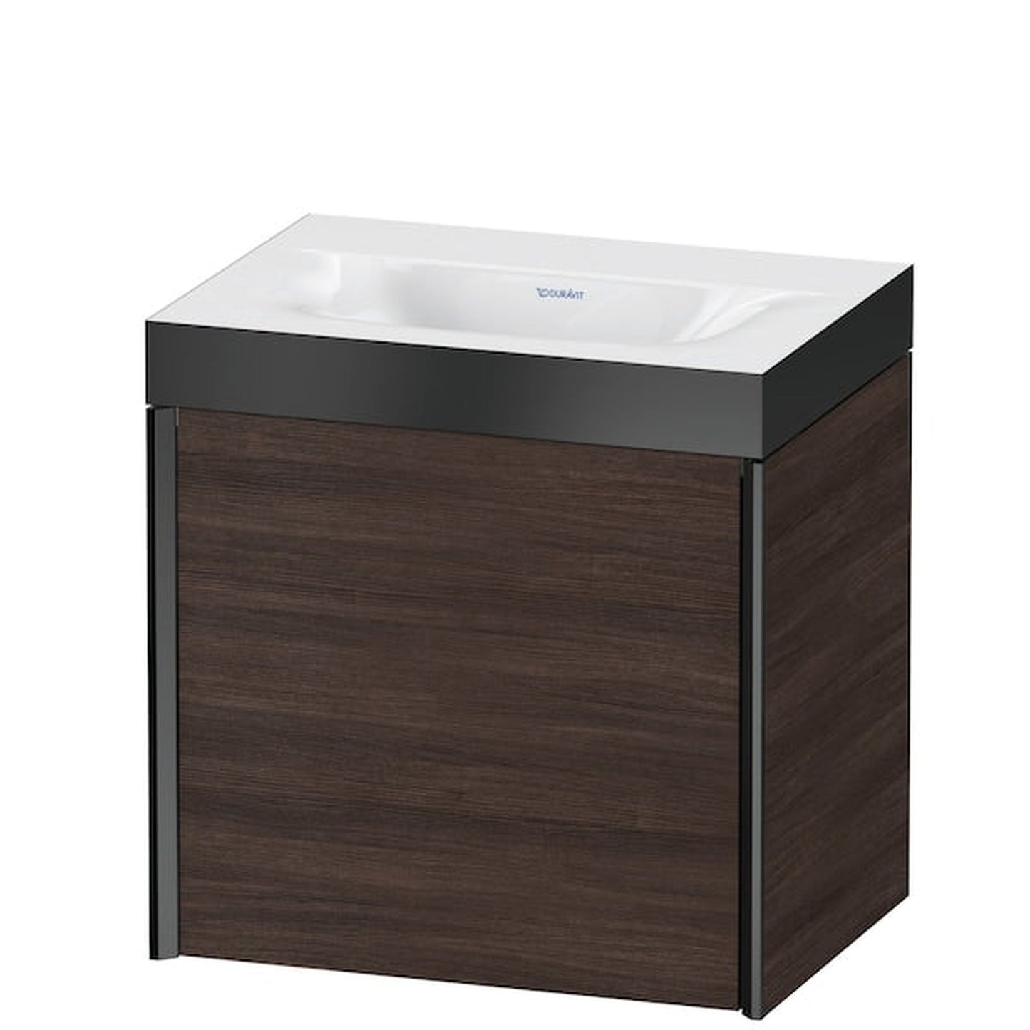 Duravit XViu 18" x 18" x 13" One Door C-Bonded Wall-Mount Vanity Kit Without Tap Hole, Chestnut Dark (XV4631NB253P)