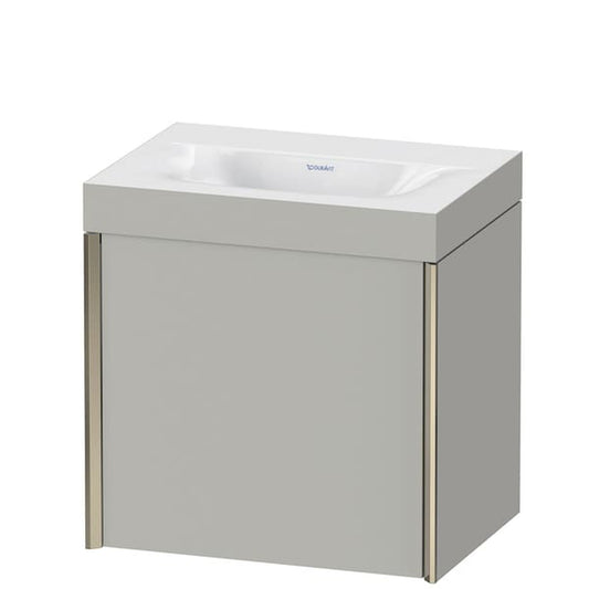 Duravit XViu 18" x 18" x 13" One Door C-Bonded Wall-Mount Vanity Kit Without Tap Hole, Concrete Gray (XV4631NB107C)