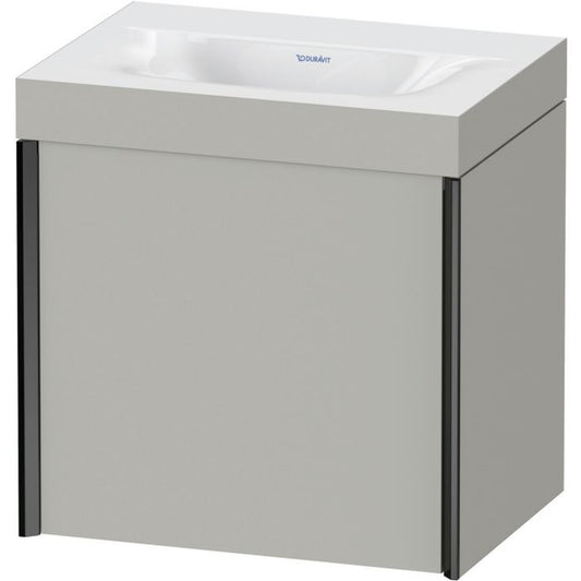 Duravit XViu 18" x 18" x 13" One Door C-Bonded Wall-Mount Vanity Kit Without Tap Hole, Concrete Gray (XV4631NB207C)