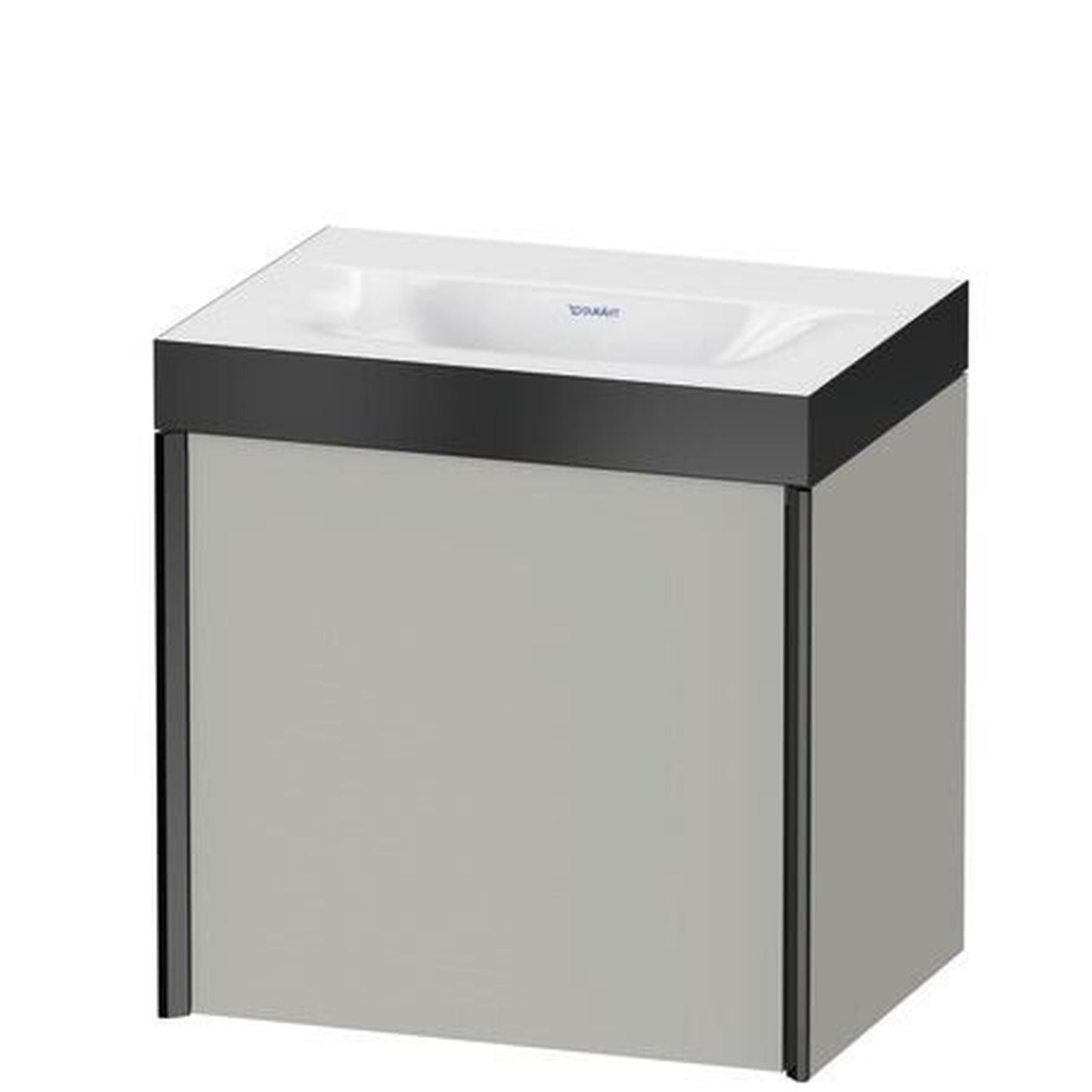 Duravit XViu 18" x 18" x 13" One Door C-Bonded Wall-Mount Vanity Kit Without Tap Hole, Concrete Gray (XV4631NB207P)