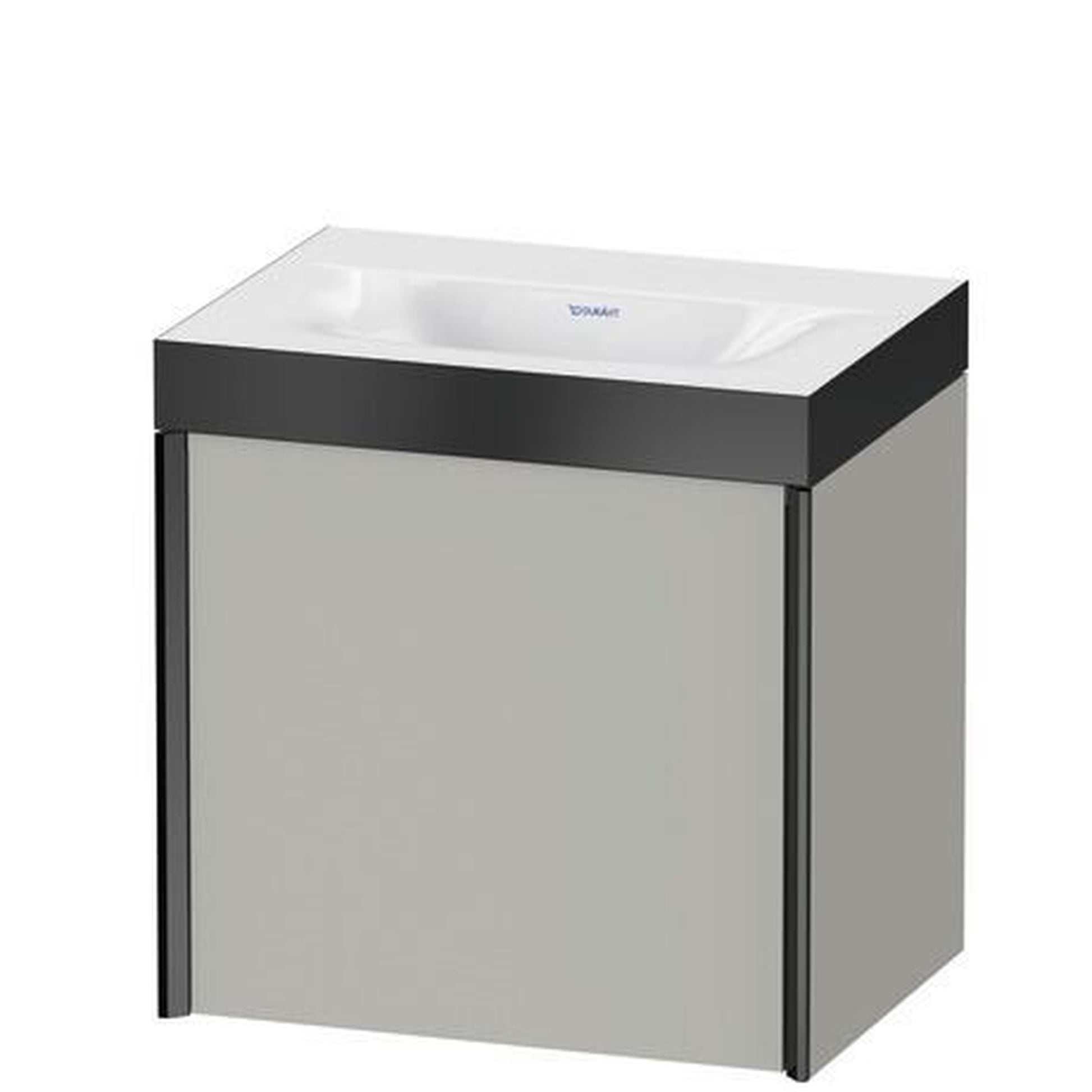 Duravit XViu 18" x 18" x 13" One Door C-Bonded Wall-Mount Vanity Kit Without Tap Hole, Concrete Gray (XV4631NB207P)