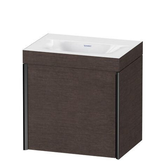 Duravit XViu 18" x 18" x 13" One Door C-Bonded Wall-Mount Vanity Kit Without Tap Hole, Dark Brushed Oak (XV4631NB272C)