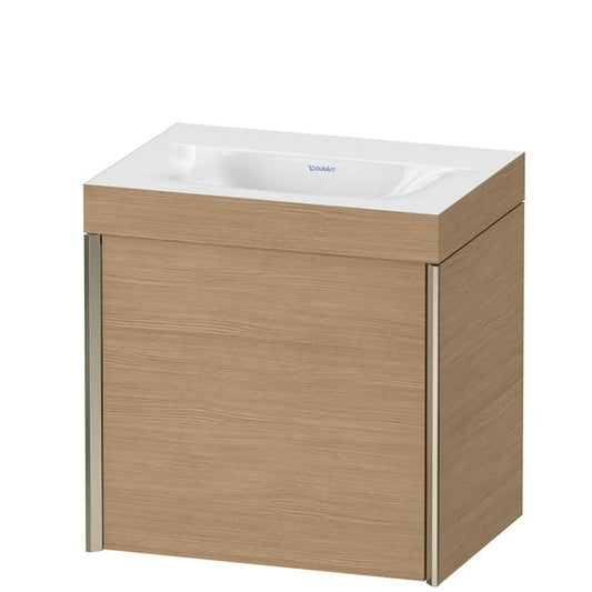 Duravit XViu 18" x 18" x 13" One Door C-Bonded Wall-Mount Vanity Kit Without Tap Hole, European Oak (XV4631NB152C)