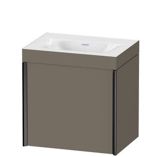 Duravit XViu 18" x 18" x 13" One Door C-Bonded Wall-Mount Vanity Kit Without Tap Hole, Flannel Gray (XV4631NB290C)