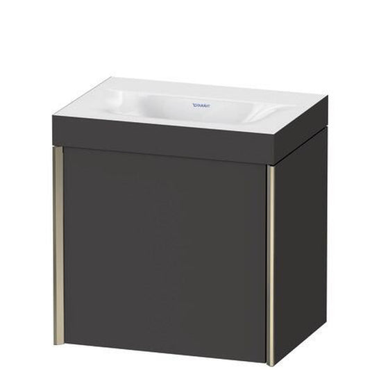 Duravit XViu 18" x 18" x 13" One Door C-Bonded Wall-Mount Vanity Kit Without Tap Hole, Graphite (XV4630NB180C)