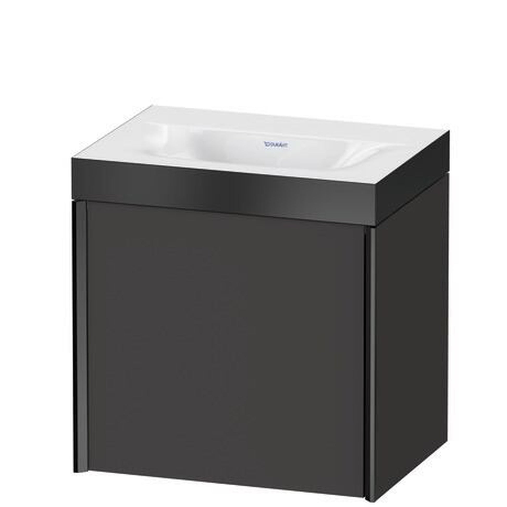 Duravit XViu 18" x 18" x 13" One Door C-Bonded Wall-Mount Vanity Kit Without Tap Hole, Graphite (XV4630NB280P)