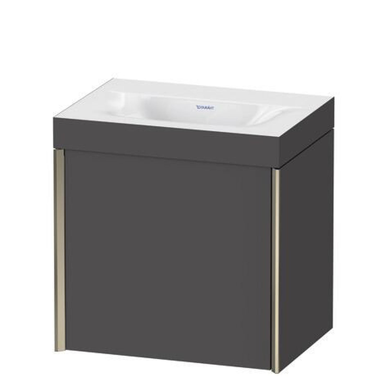 Duravit XViu 18" x 18" x 13" One Door C-Bonded Wall-Mount Vanity Kit Without Tap Hole, Graphite (XV4631NB149C)