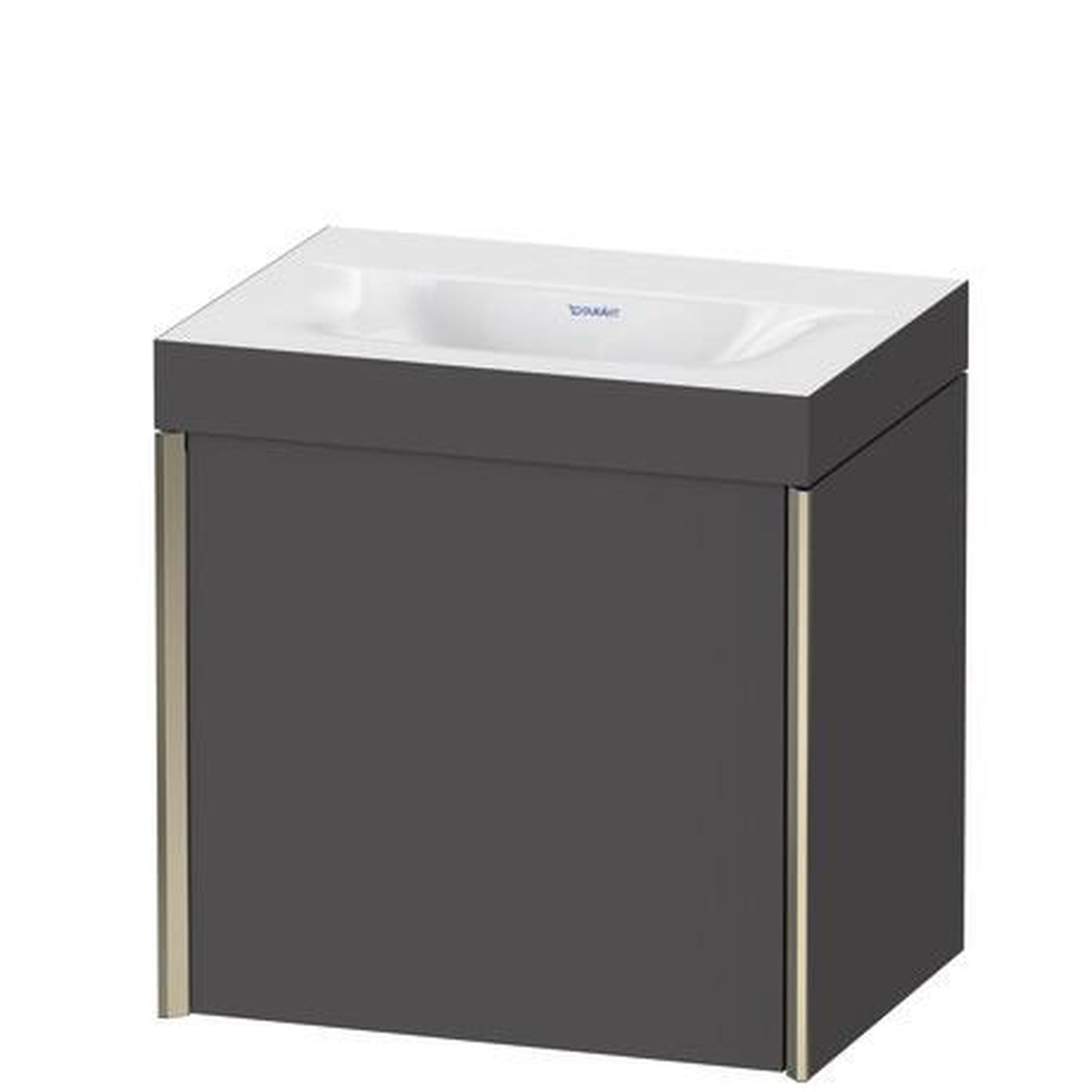 Duravit XViu 18" x 18" x 13" One Door C-Bonded Wall-Mount Vanity Kit Without Tap Hole, Graphite (XV4631NB149C)