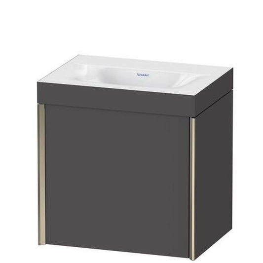 Duravit XViu 18" x 18" x 13" One Door C-Bonded Wall-Mount Vanity Kit Without Tap Hole, Graphite (XV4631NB149C)