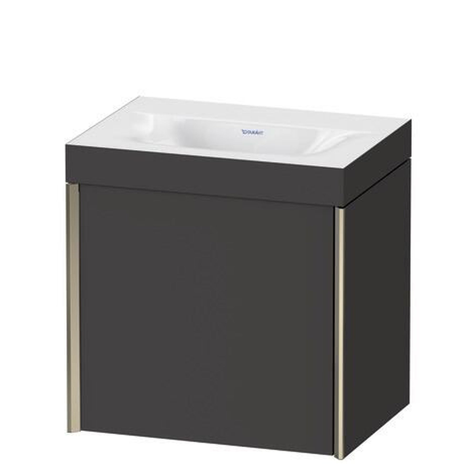 Duravit XViu 18" x 18" x 13" One Door C-Bonded Wall-Mount Vanity Kit Without Tap Hole, Graphite (XV4631NB180C)