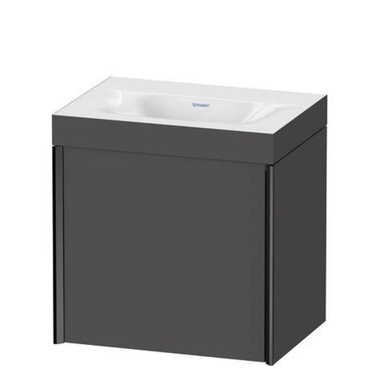 Duravit XViu 18" x 18" x 13" One Door C-Bonded Wall-Mount Vanity Kit Without Tap Hole, Graphite (XV4631NB249C)