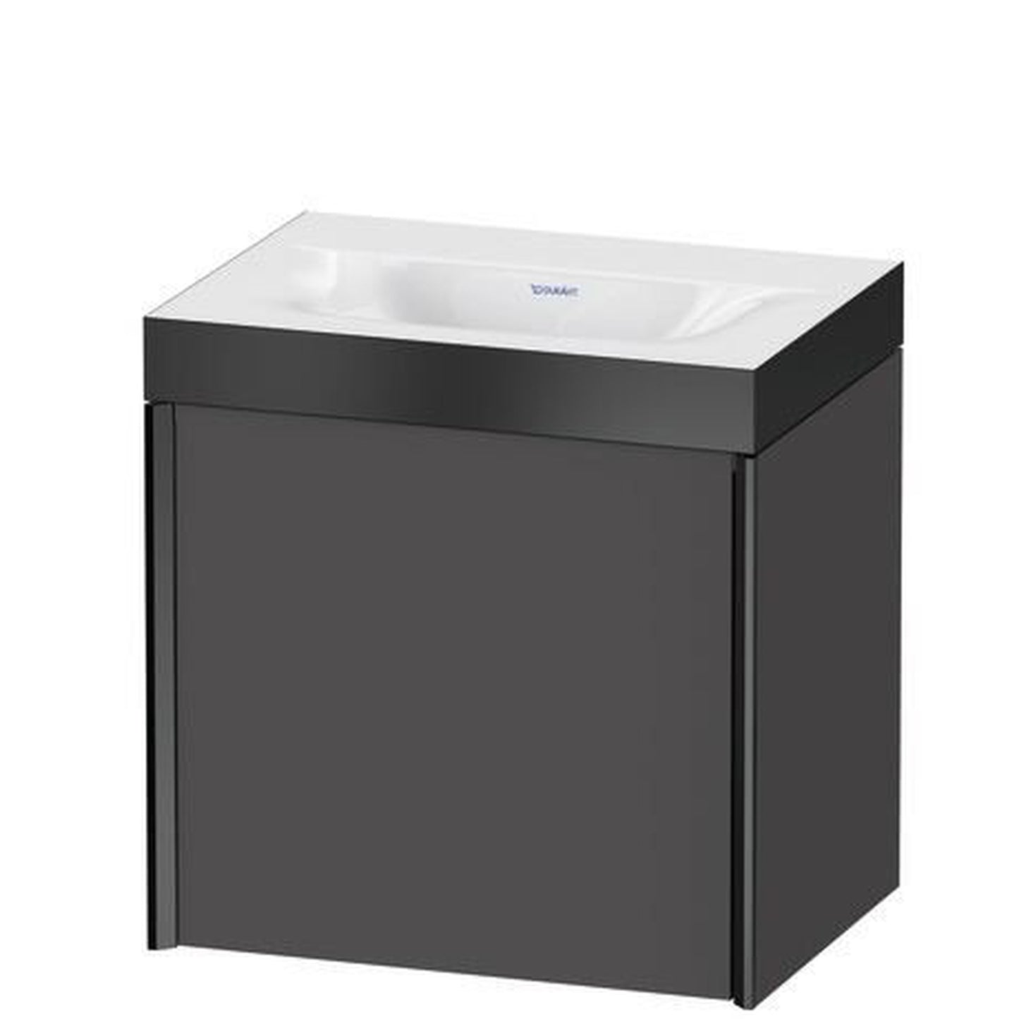 Duravit XViu 18" x 18" x 13" One Door C-Bonded Wall-Mount Vanity Kit Without Tap Hole, Graphite (XV4631NB249P)