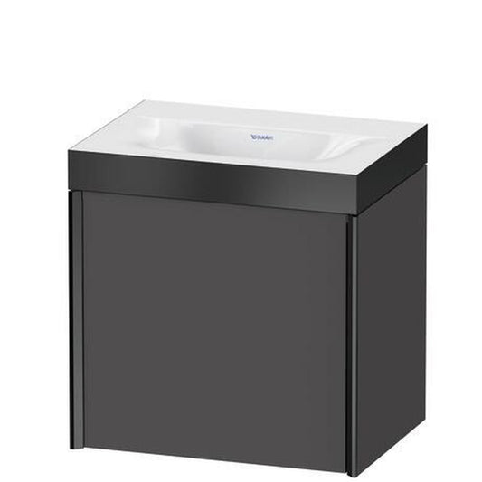 Duravit XViu 18" x 18" x 13" One Door C-Bonded Wall-Mount Vanity Kit Without Tap Hole, Graphite (XV4631NB249P)