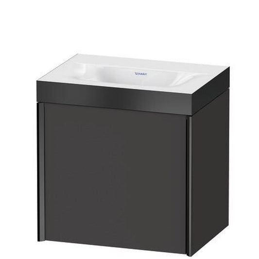 Duravit XViu 18" x 18" x 13" One Door C-Bonded Wall-Mount Vanity Kit Without Tap Hole, Graphite (XV4631NB280P)