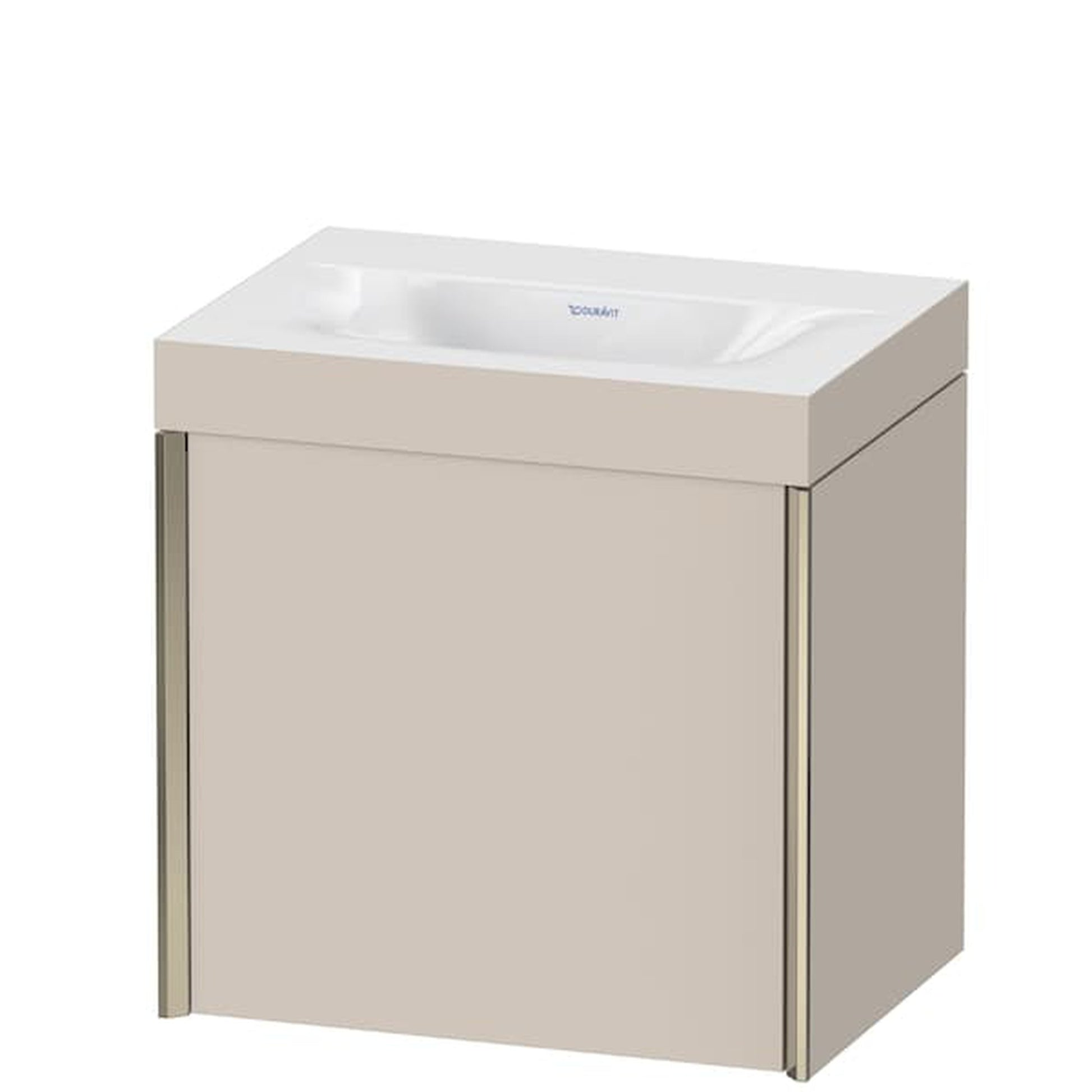 Duravit XViu 18" x 18" x 13" One Door C-Bonded Wall-Mount Vanity Kit Without Tap Hole, Taupe (XV4631NB191C)