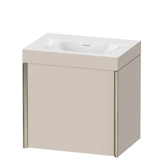 Duravit XViu 18" x 18" x 13" One Door C-Bonded Wall-Mount Vanity Kit Without Tap Hole, Taupe (XV4631NB191C)