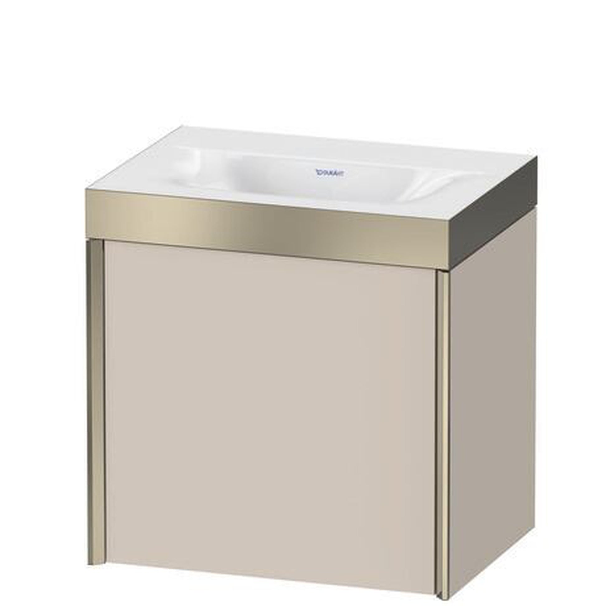 Duravit XViu 18" x 18" x 13" One Door C-Bonded Wall-Mount Vanity Kit Without Tap Hole, Taupe (XV4631NB191P)