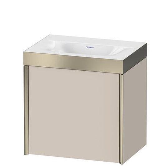 Duravit XViu 18" x 18" x 13" One Door C-Bonded Wall-Mount Vanity Kit Without Tap Hole, Taupe (XV4631NB191P)
