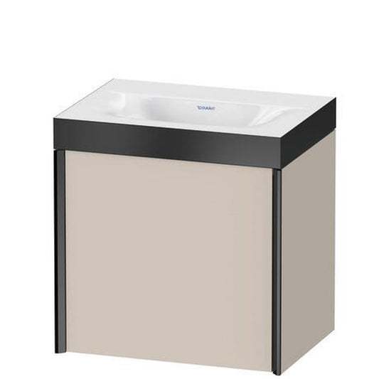 Duravit XViu 18" x 18" x 13" One Door C-Bonded Wall-Mount Vanity Kit Without Tap Hole, Taupe (XV4631NB291P)
