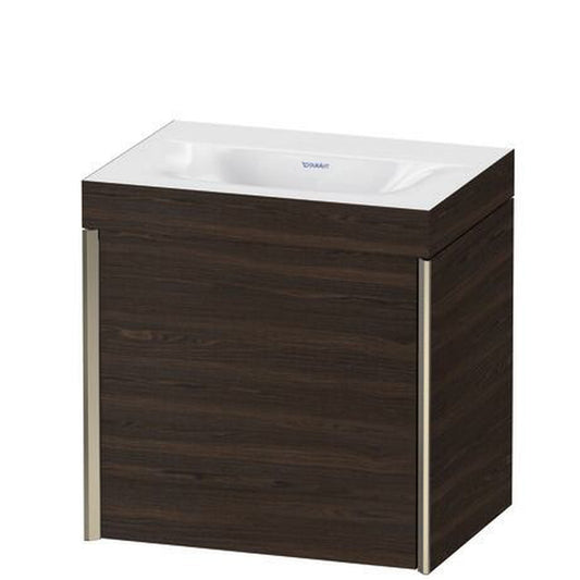 Duravit XViu 18" x 18" x 13" One Door C-Bonded Wall-Mount Vanity Kit Without Tap Hole, Walnut Brushed (XV4631NB169C)