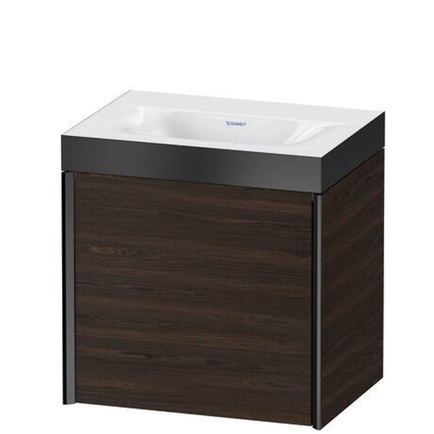 Duravit XViu 18" x 18" x 13" One Door C-Bonded Wall-Mount Vanity Kit Without Tap Hole, Walnut Brushed (XV4631NB269P)