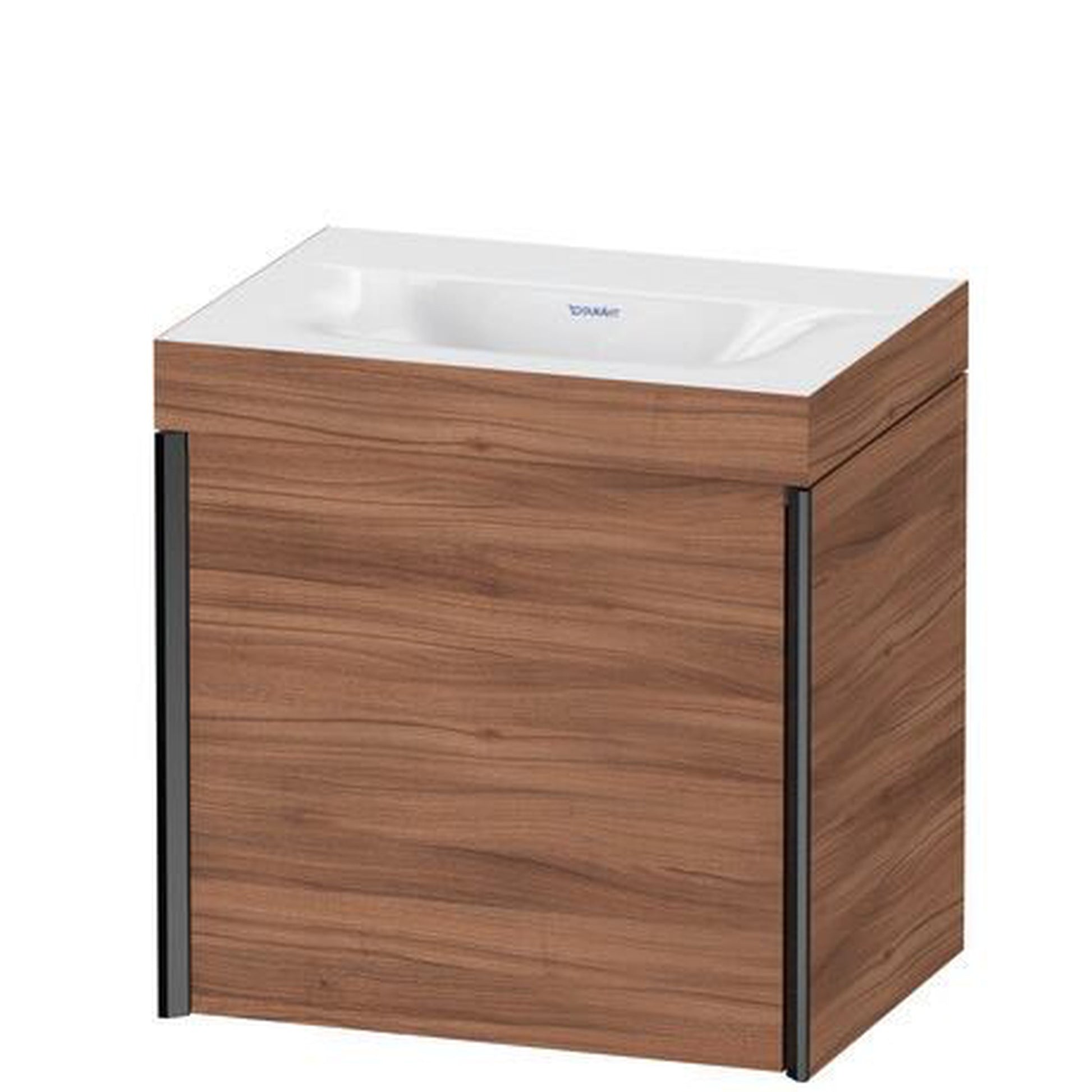 Duravit XViu 18" x 18" x 13" One Door C-Bonded Wall-Mount Vanity Kit Without Tap Hole, Walnut (XV4631NB279C)
