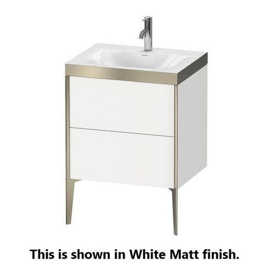 Duravit XViu 24" x 24" x 19" Two Drawer C-Bonded Floorstanding Vanity Kit With One Tap Hole, Brushed Oak (XV4709OB112C)