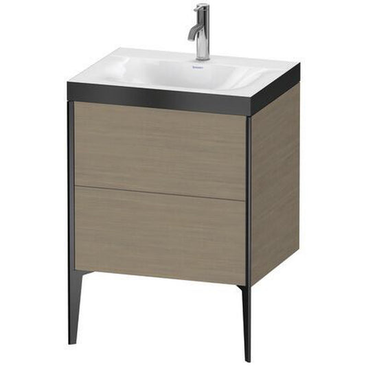 Duravit XViu 24" x 24" x 19" Two Drawer C-Bonded Floorstanding Vanity Kit With One Tap Hole, Oak Terra (XV4709OB235P)