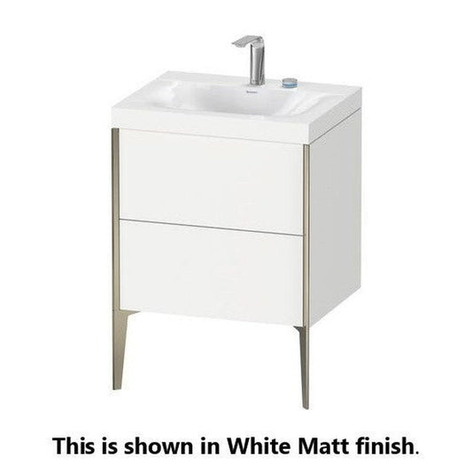 Duravit XViu 24" x 24" x 19" Two Drawer C-Bonded Floorstanding Vanity Kit With Two Tap Holes, Stone Blue (XV4709EB147P)