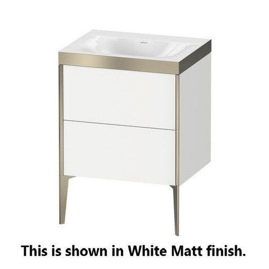 Duravit XViu 24" x 24" x 19" Two Drawer C-Bonded Floorstanding Vanity Kit Without Tap Hole, Pine Terra (XV4709NB251C)