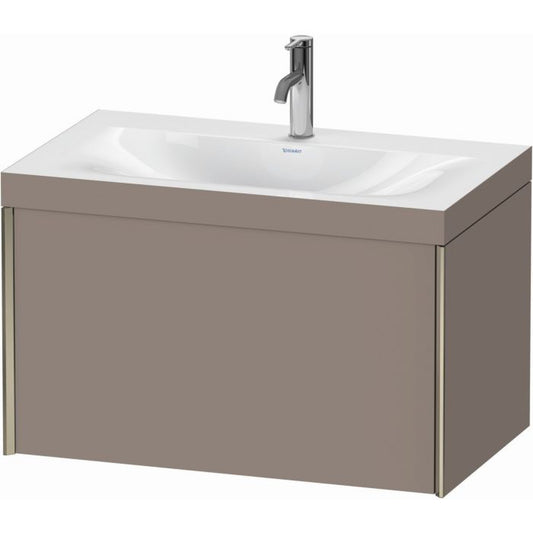 Duravit XViu 31" x 20" x 19" One Drawer C-Bonded Wall-Mount Vanity Kit With One Tap Hole, Basalt (XV4610OB143C)