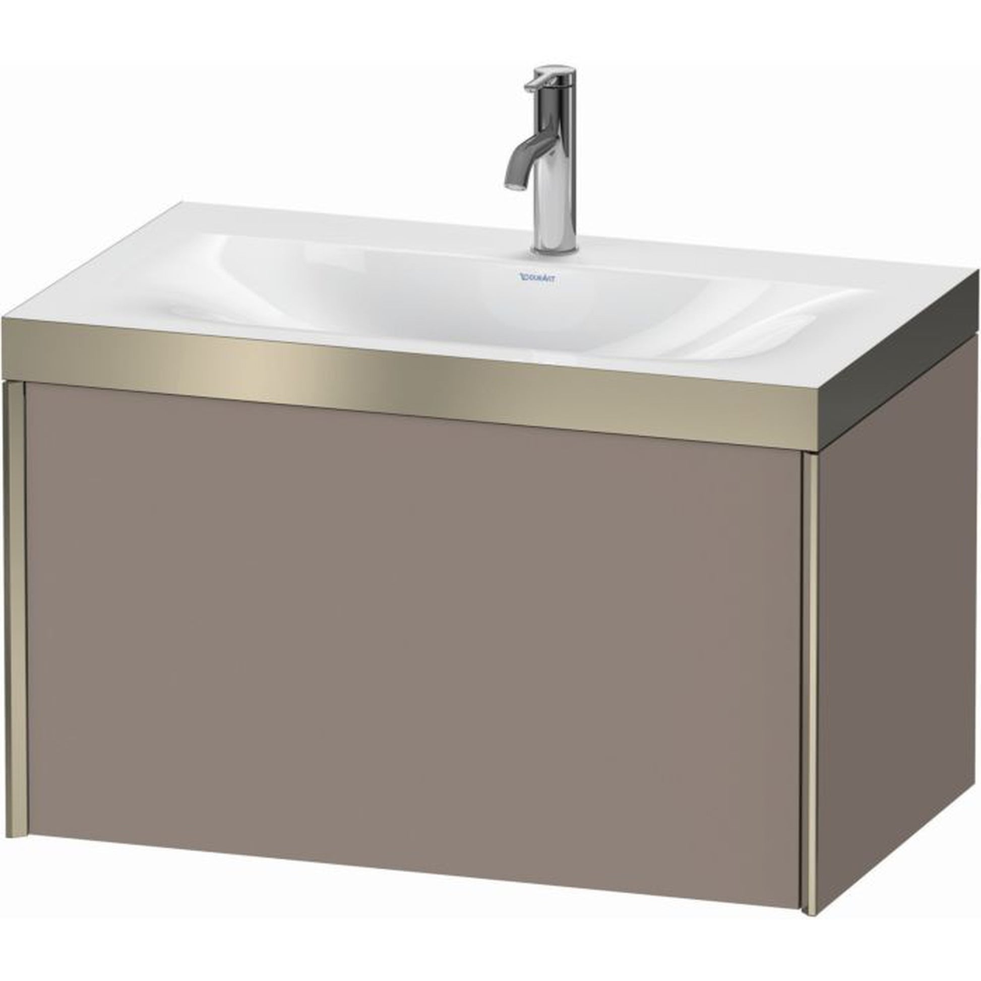 Duravit XViu 31" x 20" x 19" One Drawer C-Bonded Wall-Mount Vanity Kit With One Tap Hole, Basalt (XV4610OB143P)