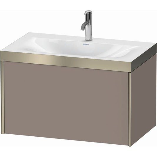 Duravit XViu 31" x 20" x 19" One Drawer C-Bonded Wall-Mount Vanity Kit With One Tap Hole, Basalt (XV4610OB143P)