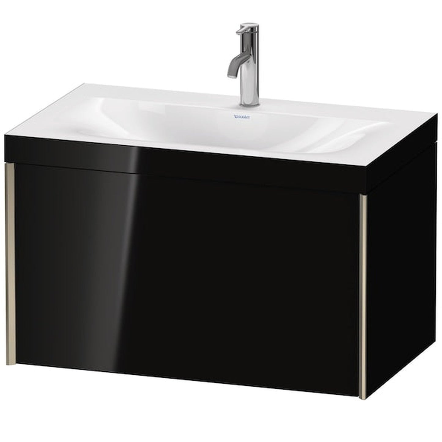 Duravit XViu 31" x 20" x 19" One Drawer C-Bonded Wall-Mount Vanity Kit With One Tap Hole, Black (XV4610OB140C)