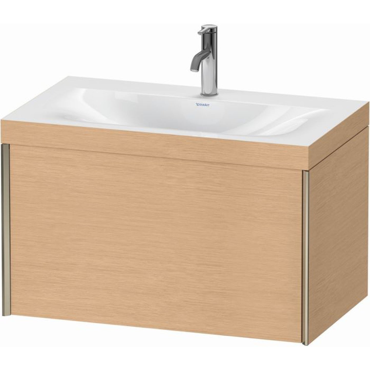Duravit XViu 31" x 20" x 19" One Drawer C-Bonded Wall-Mount Vanity Kit With One Tap Hole, Brushed Oak (XV4610OB112C)