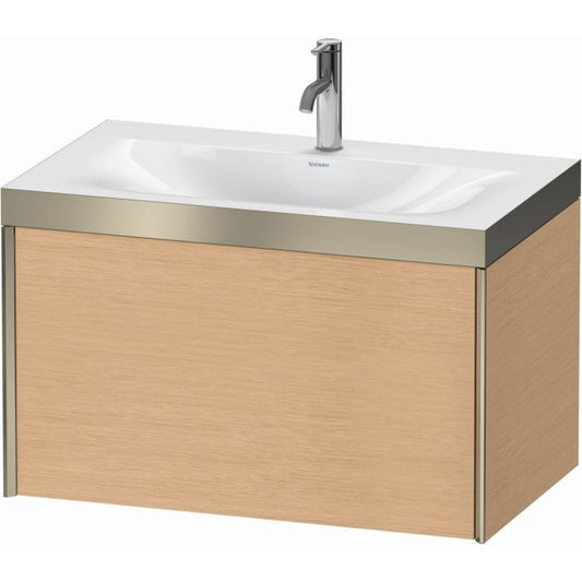 Duravit XViu 31" x 20" x 19" One Drawer C-Bonded Wall-Mount Vanity Kit With One Tap Hole, Brushed Oak (XV4610OB112P)