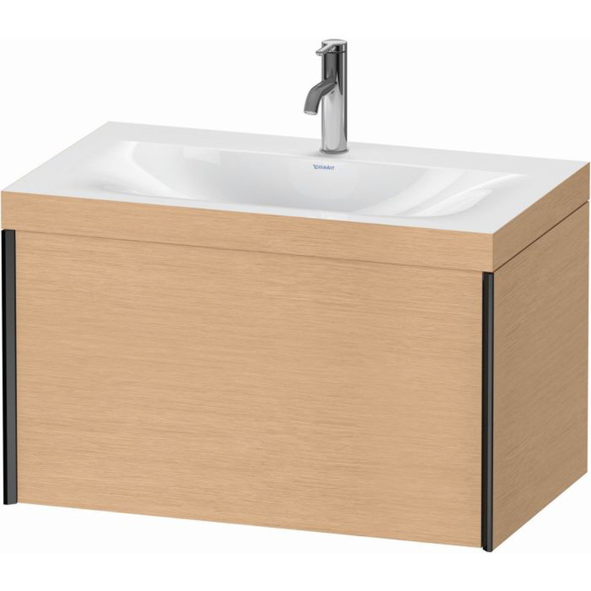 Duravit XViu 31" x 20" x 19" One Drawer C-Bonded Wall-Mount Vanity Kit With One Tap Hole, Brushed Oak (XV4610OB212C)