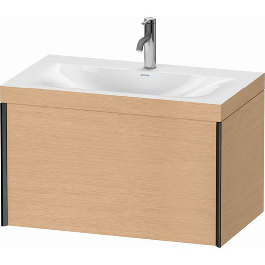 Duravit XViu 31" x 20" x 19" One Drawer C-Bonded Wall-Mount Vanity Kit With One Tap Hole, Brushed Oak (XV4610OB212C)