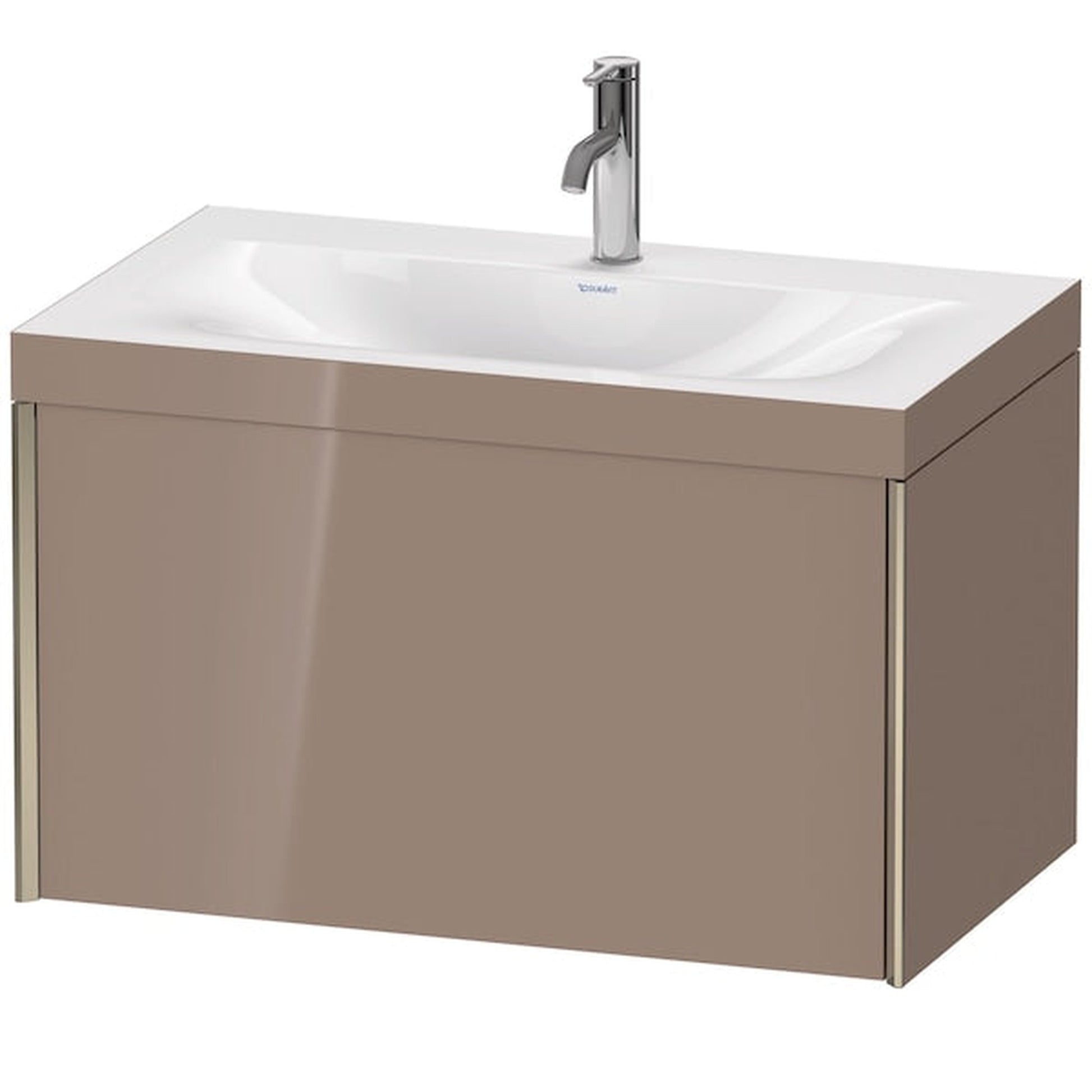 Duravit XViu 31" x 20" x 19" One Drawer C-Bonded Wall-Mount Vanity Kit With One Tap Hole, Cappuccino (XV4610OB186C)