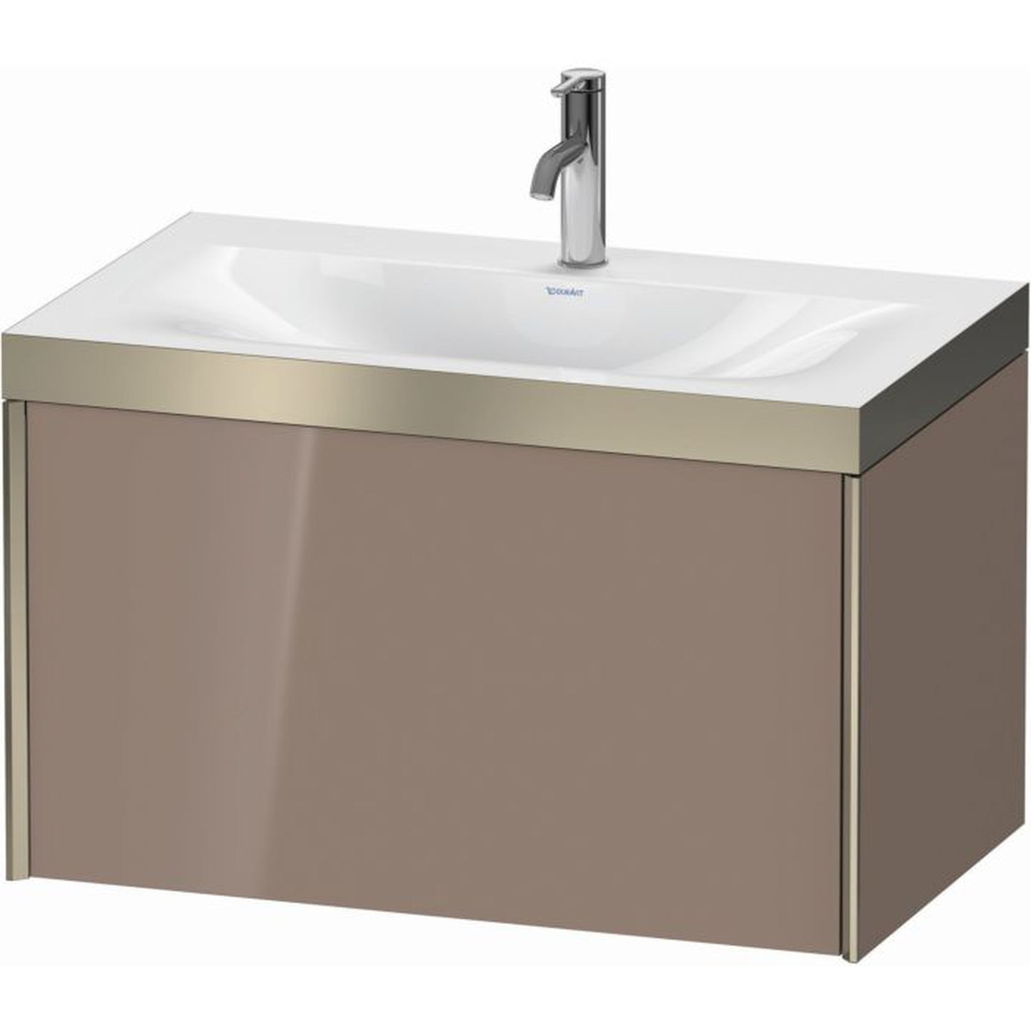 Duravit XViu 31" x 20" x 19" One Drawer C-Bonded Wall-Mount Vanity Kit With One Tap Hole, Cappuccino (XV4610OB186P)