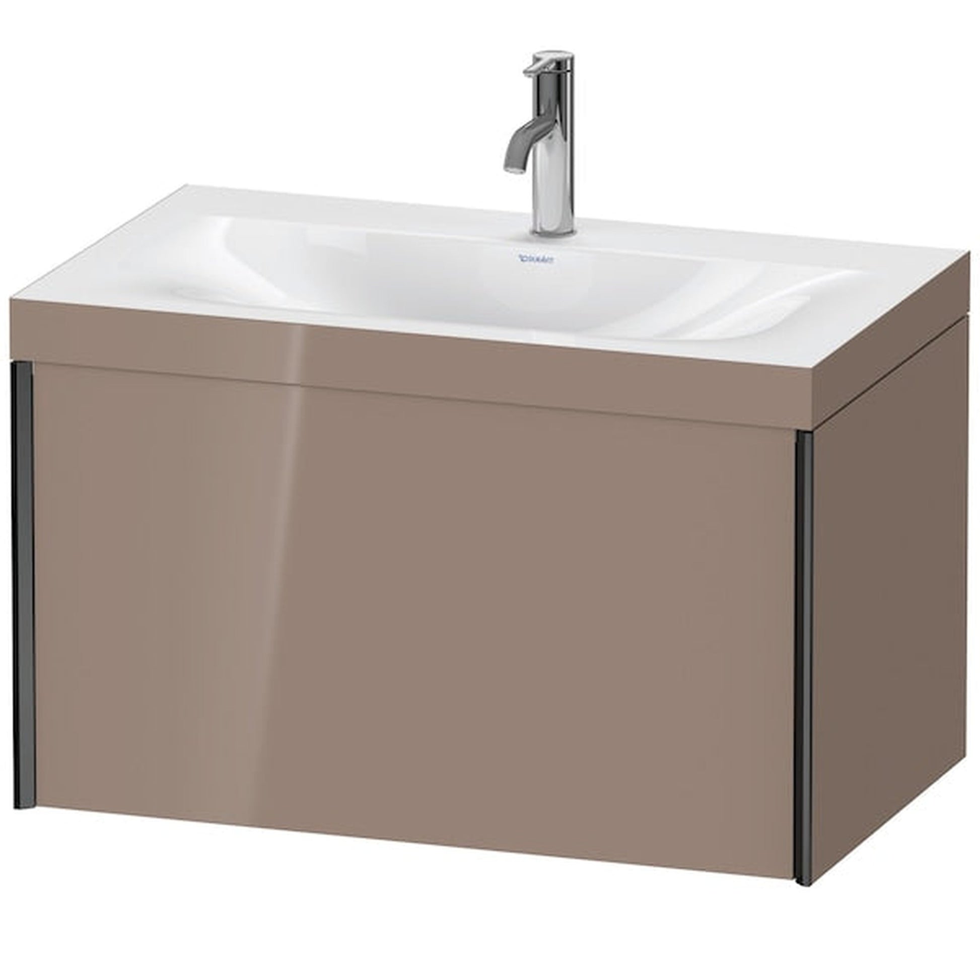 Duravit XViu 31" x 20" x 19" One Drawer C-Bonded Wall-Mount Vanity Kit With One Tap Hole, Cappuccino (XV4610OB286C)