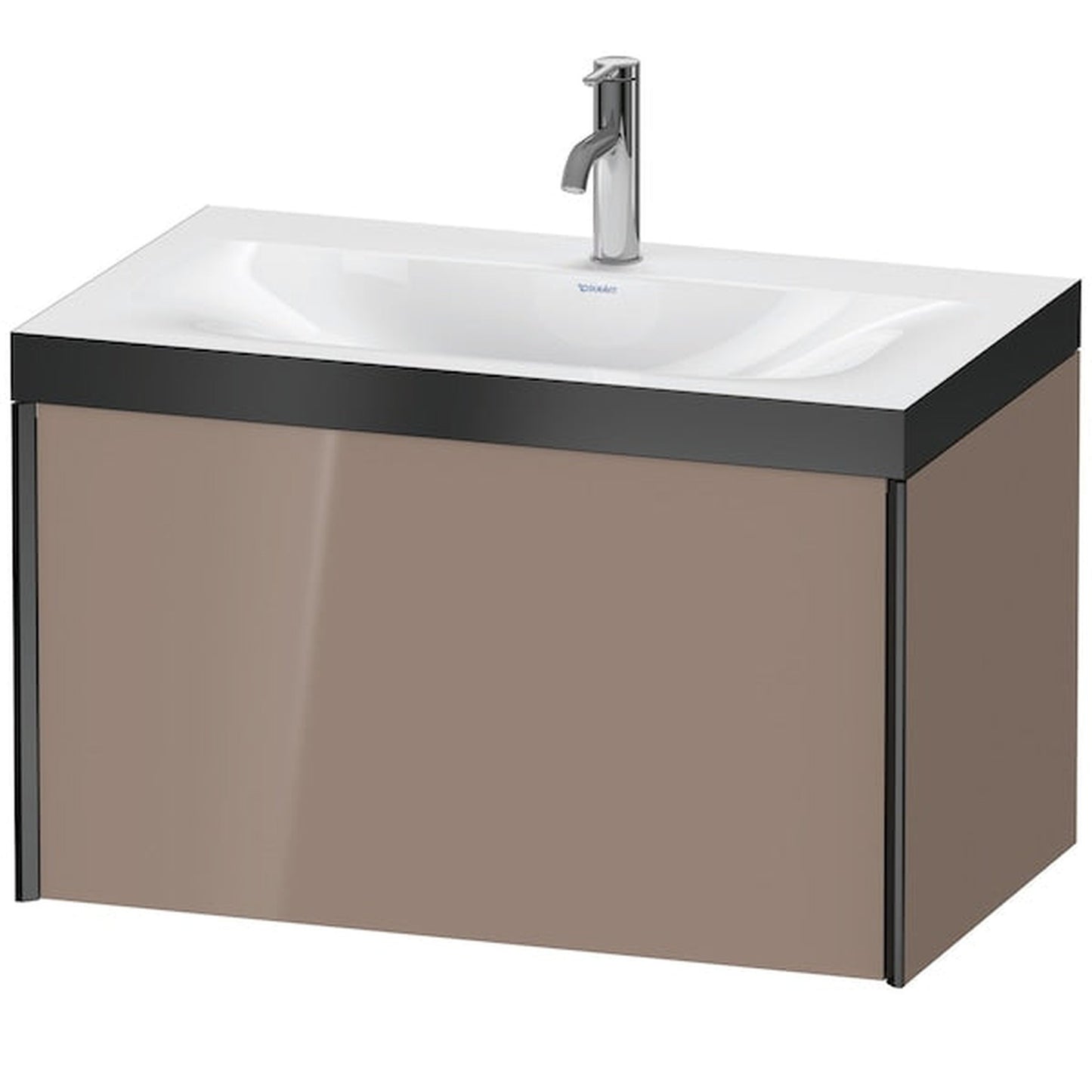 Duravit XViu 31" x 20" x 19" One Drawer C-Bonded Wall-Mount Vanity Kit With One Tap Hole, Cappuccino (XV4610OB286P)
