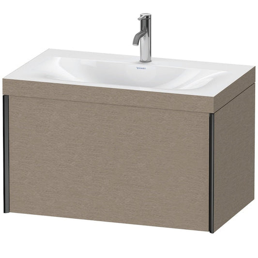 Duravit XViu 31" x 20" x 19" One Drawer C-Bonded Wall-Mount Vanity Kit With One Tap Hole, Cashmere Oak (XV4610OB211C)