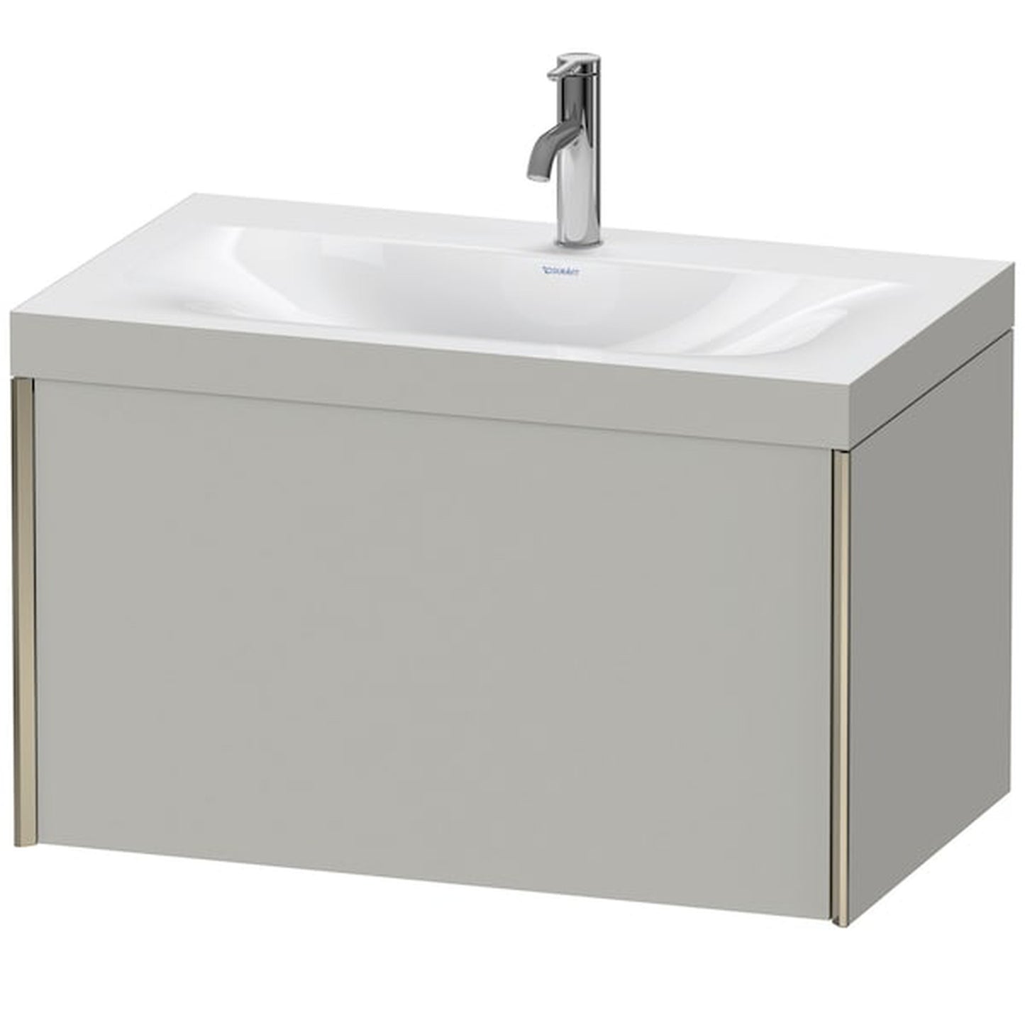 Duravit XViu 31" x 20" x 19" One Drawer C-Bonded Wall-Mount Vanity Kit With One Tap Hole, Concrete Gray (XV4610OB107C)
