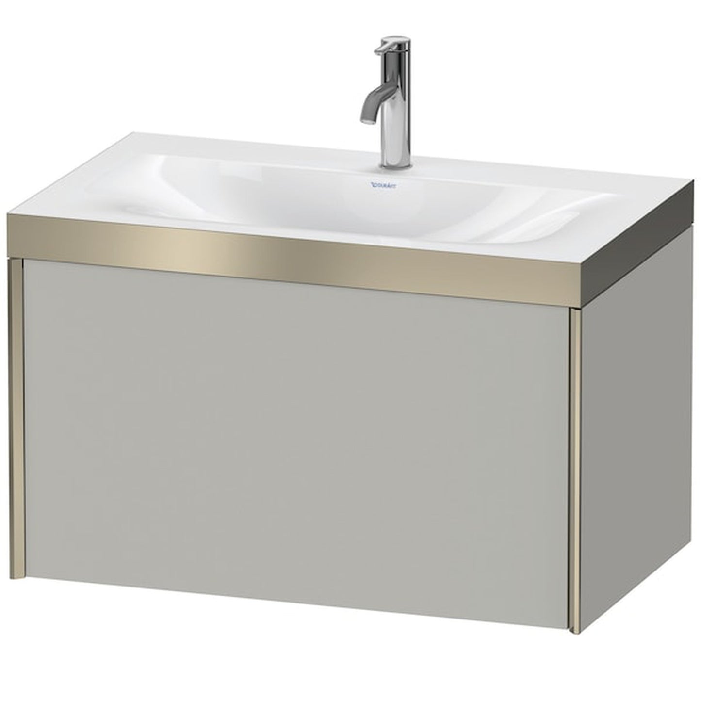 Duravit XViu 31" x 20" x 19" One Drawer C-Bonded Wall-Mount Vanity Kit With One Tap Hole, Concrete Gray (XV4610OB107P)